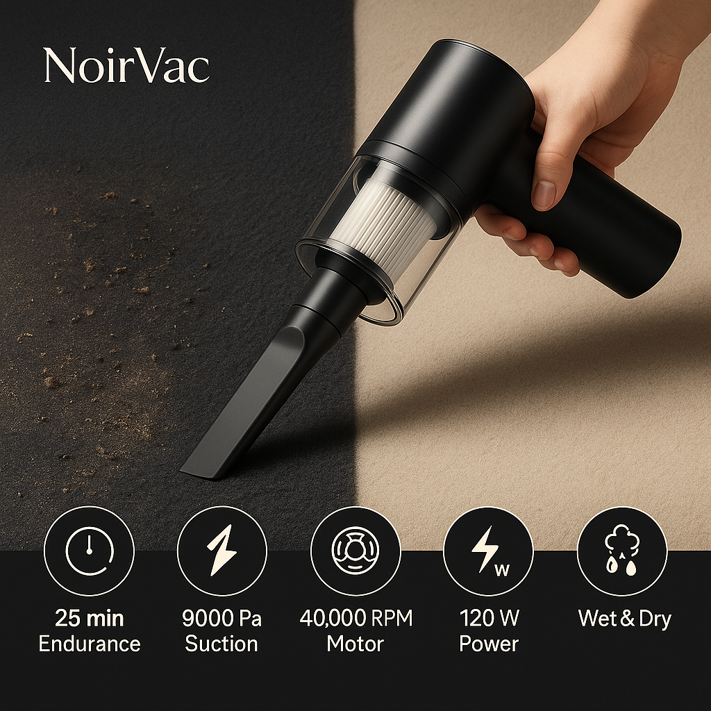 NoirVac™ - Wireless Car Vacuum Cleaner